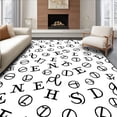 thumbnail image 1 of ODIKA 3'x5' Machine Washable Non-Slip Area Rug, Alphabet Parade with Whimsical Letter Motifs and Playful Dots High Traffic Rug, White, 690537, 1 of 7