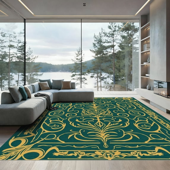 ODIKA 3'x5' Machine Washable Non-Slip Area Rug, Ancient Woodland ...