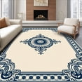 thumbnail image 1 of ODIKA 3'x5' Machine Washable Non-Slip Area Rug, Antiqued Heirloom Showcasing Palatial Grandeur High Traffic Rug, Beige, 660347, 1 of 7