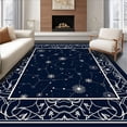 thumbnail image 1 of ODIKA 3'x5' Machine Washable Non-Slip Area Rug, Arctic Constellation Half Moon Bath Fireplace Hearth High Traffic Rug with Pad, Blue, 617647, 1 of 8
