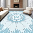 thumbnail image 1 of ODIKA 3'x5' Machine Washable Non-Slip Area Rug, Arctic Starburst Holiday Tree Skirt Featuring Delicate Ice Crystal Motifs High Traffic Rug with Pad, Blue, 740817, 1 of 8