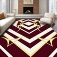 thumbnail image 1 of ODIKA 3'x5' Machine Washable Non-Slip Area Rug, Art with Metallic Accents and Stylized Leaf Embellishments High Traffic Rug, Burgundy, 614593, 1 of 7