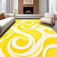 thumbnail image 1 of ODIKA 3'x5' Machine Washable Non-Slip Area Rug, Lemon Zest Swirl Floor Art High Traffic Rug with Pad, Yellow, 127518, 1 of 8