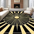 thumbnail image 1 of ODIKA 3'x5' Machine Washable Non-Slip Area Rug, Art Sunburst Starburst Radiating Rays Contemporary Floor Cover High Traffic Rug with Pad, Black, 669204, 1 of 8