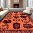 thumbnail image 1 of ODIKA 3'x5' Machine Washable Non-Slip Area Rug, Artisan Crafted Gourds Hallway Accent Traditional Design High Traffic Rug, Orange, 605398, 1 of 7