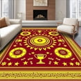 thumbnail image 1 of ODIKA 3'x5' Machine Washable Non-Slip Area Rug, Athletic Medallion Accent High Traffic Rug, Red, 668869, 1 of 7