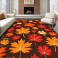 thumbnail image 1 of ODIKA 3'x5' Machine Washable Non-Slip Area Rug, Autumn Foliage Harvest Celebration Doormat High Traffic Rug, Orange, 602420, 1 of 7