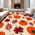 thumbnail image 1 of ODIKA 3'x5' Machine Washable Non-Slip Area Rug, Autumn Harvest Pumpkin Decorative Accent High Traffic Rug with Pad, Orange, 602483, 1 of 8