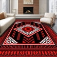 thumbnail image 1 of ODIKA 3'x5' Machine Washable Non-Slip Area Rug, Aztec Medallion High Traffic Rug with Pad, Red, 558285, 1 of 8