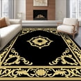 thumbnail image 1 of ODIKA 3'x5' Machine Washable Non-Slip Area Rug, Baroque Scrollwork Medallion Contemporary High Traffic Rug, Black, 598499, 1 of 7