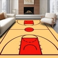 thumbnail image 1 of ODIKA 3'x5' Machine Washable Non-Slip Area Rug, Basketball Court Beige Floor Key Lines High Traffic Rug, Beige, 841062, 1 of 7