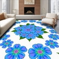 thumbnail image 1 of ODIKA 3'x5' Machine Washable Non-Slip Area Rug, Blooming Hydrangea Latch Hook Cushion Needlecraft Project DIY High Traffic Rug with Pad, Blue, 733695, 1 of 8