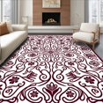 thumbnail image 1 of ODIKA 3'x5' Machine Washable Non-Slip Area Rug, Blossom Vine Intertwined Scrollwork High Traffic Rug, Brown, 614571, 1 of 7