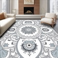 thumbnail image 1 of ODIKA 3'x5' Machine Washable Non-Slip Area Rug, Blossom with Radiating Petal Formations High Traffic Rug, Gray, 663121, 1 of 7