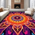 thumbnail image 1 of ODIKA 3'x5' Machine Washable Non-Slip Area Rug, Bohemian Sunset Fade with Accents High Traffic Rug, Orange, 510583, 1 of 7