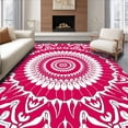 thumbnail image 1 of ODIKA 3'x5' Machine Washable Non-Slip Area Rug, Boho Mosaic Medallion Sunburst Radial Arrangement High Traffic Rug, Pink, 559535, 1 of 7