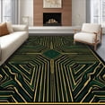 thumbnail image 1 of ODIKA 3'x5' Machine Washable Non-Slip Area Rug, Bold Grid Mosaic Featuring Interlocking Stripes and Highlights High Traffic Rug, Black, 674018, 1 of 7