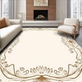 thumbnail image 1 of ODIKA 3'x5' Machine Washable Non-Slip Area Rug, Botanical Garden Flourish Interlocking Symmetrical Decorative High Traffic Rug, Brown, 466326, 1 of 7