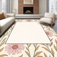 thumbnail image 1 of ODIKA 3'x5' Machine Washable Non-Slip Area Rug, Botanical Garden Inspired Blossom Elegant Artistry High Traffic Rug, Beige, 479326, 1 of 7