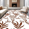 thumbnail image 1 of ODIKA 3'x5' Machine Washable Non-Slip Area Rug, Botanical Leaf Modern High Traffic Rug with Pad, Brown, 488428, 1 of 8