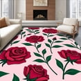 thumbnail image 1 of ODIKA 3'x5' Machine Washable Non-Slip Area Rug, Botanical Needlecraft Yarn Embroidery High Traffic Rug, Pink, 650923, 1 of 7