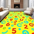 thumbnail image 1 of ODIKA 3'x5' Machine Washable Non-Slip Area Rug, Bright ABC Letters and Counting Dots with Fun Educational Icons High Traffic Rug, Yellow, 694434, 1 of 7