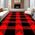 thumbnail image 1 of ODIKA 3'x5' Machine Washable Non-Slip Area Rug, Buffalo Checkered Farmhouse Heritage Holiday Rustic High Traffic Rug, Black, 610450, 1 of 7