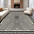 thumbnail image 1 of ODIKA 3'x5' Machine Washable Non-Slip Area Rug, Burst Radial with Symmetrical Ornamental Design High Traffic Rug, Beige, 516741, 1 of 7