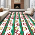 thumbnail image 1 of ODIKA 3'x5' Machine Washable Non-Slip Area Rug, Cane Stripe Cheerful Holiday Floor Pair Peppermint Swirl Style High Traffic Rug, Red, 651483, 1 of 7