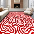 thumbnail image 1 of ODIKA 3'x5' Machine Washable Non-Slip Area Rug, Cane Stripe Floor with Peppermint Swirl High Traffic Rug, Red, 623141, 1 of 7