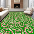 thumbnail image 1 of ODIKA 3'x5' Machine Washable Non-Slip Area Rug, Cane Stripe Swirl Floor Pair Secure Bottom High Traffic Rug, Green, 622592, 1 of 7