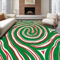 thumbnail image 1 of ODIKA 3'x5' Machine Washable Non-Slip Area Rug, Cane Stripe Swirl High Traffic Rug with Pad, Green, 734761, 1 of 8