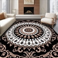 thumbnail image 1 of ODIKA 3'x5' Machine Washable Non-Slip Area Rug, Celestial Bloom with Interlocking Petals High Traffic Rug, Black, 709335, 1 of 7