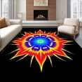 thumbnail image 1 of ODIKA 3'x5' Machine Washable Non-Slip Area Rug, Celestial Starburst With Radiant Symmetrical Design High Traffic Rug with Pad, Red, 352420, 1 of 8