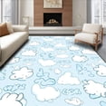 thumbnail image 1 of ODIKA 3'x5' Machine Washable Non-Slip Area Rug, Celestial Vapor Non Toxic Dye Playful Sky Motif High Traffic Rug with Pad, Blue, 720139, 1 of 8