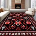 thumbnail image 1 of ODIKA 3'x5' Machine Washable Non-Slip Area Rug, Championship Banner Coir Doormat with Bold Team Design High Traffic Rug with Pad, Black, 676646, 1 of 8