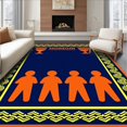 thumbnail image 1 of ODIKA 3'x5' Machine Washable Non-Slip Area Rug, Championship Supporter Hallway Entrance Greeting Emblem High Traffic Rug, Blue, 669903, 1 of 7