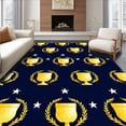thumbnail image 1 of ODIKA 3'x5' Machine Washable Non-Slip Area Rug, Championship Trophy Game Day Bathroom High Traffic Rug, Gold, 678138, 1 of 7