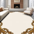 thumbnail image 1 of ODIKA 3'x5' Machine Washable Non-Slip Area Rug, Championship Trophy Medallion Emblem Sports Celebration High Traffic Rug, Gold, 668835, 1 of 5