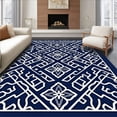 thumbnail image 1 of ODIKA 3'x5' Machine Washable Non-Slip Area Rug, Championship with Interlocking and High Traffic Rug, Blue, 672081, 1 of 7