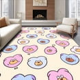thumbnail image 1 of ODIKA 3'x5' Machine Washable Non-Slip Area Rug, Charming Bear Face and Balloon Interlocking Cartoon Design High Traffic Rug with Pad, Pink, 720628, 1 of 8