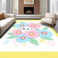 thumbnail image 1 of ODIKA 3'x5' Machine Washable Non-Slip Area Rug, Charming Cartoon Mouse Floral Motif Anime Accent Design High Traffic Rug, Pink, 701099, 1 of 7