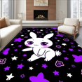 thumbnail image 1 of ODIKA 3'x5' Machine Washable Non-Slip Area Rug, Charming Whimsical Bunny with Starry Accents and Cute Details High Traffic Rug with Pad, Black, 700290, 1 of 8