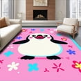 thumbnail image 1 of ODIKA 3'x5' Machine Washable Non-Slip Area Rug, Cheerful Polar Creature Yarn Embroidery Kit with Easy Beginner Instructions High Traffic Rug with Pad, Pink, 726151, 1 of 8