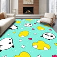 thumbnail image 1 of ODIKA 3'x5' Machine Washable Non-Slip Area Rug, Cheerful Waddling Penguin Patchwork Interlocking Art Miniature Motif High Traffic Rug, Blue, 726137, 1 of 7