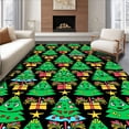 thumbnail image 1 of ODIKA 3'x5' Machine Washable Non-Slip Area Rug, Cheerful Yuletide Character Forest Punch Art Motif High Traffic Rug, Green, 729347, 1 of 7