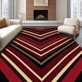 thumbnail image 1 of ODIKA 3'x5' Machine Washable Non-Slip Area Rug, Design Featuring Interlocking Stripes and Subtle Metallic Highlights High Traffic Rug, Red, 604152, 1 of 7