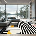 thumbnail image 1 of ODIKA 3'x5' Machine Washable Non-Slip Area Rug, Chic Urban Stripe Featuring Crisp Parallel Lines and Graphic Balance High Traffic Rug, Black, 889888, 1 of 7