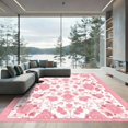 thumbnail image 1 of ODIKA 3'x5' Machine Washable Non-Slip Area Rug, Chinoiserie Pink High Traffic Rug, Pink, 1032667, 1 of 7