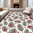 thumbnail image 1 of ODIKA 3'x5' Machine Washable Non-Slip Area Rug, Christmas Pine Branch Wreath Entry High Traffic Rug with Pad, Red, 642006, 1 of 8